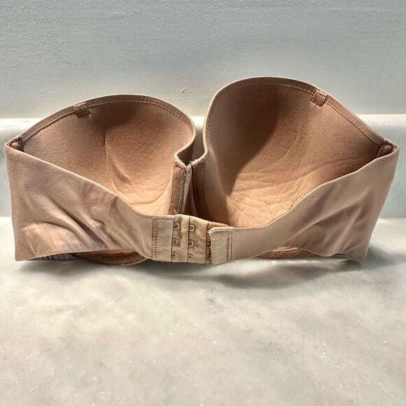 Victoria's Secret Lined Strapless Padded Push-Up Bra Tan Size 34DD - Picture 3 of 5
